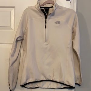 North face white quart zip size large